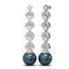 Image 2 : 3.32 ctw Diamond and Pearl Earrings 18K White Gold