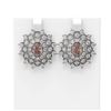 Image 1 : 8.48 ctw Morganite & Diamond Earrings 18K White Gold