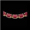 Image 1 : 40 ctw Ruby Eternity Tennis Necklace 14K Yellow Gold