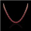 Image 2 : 40 ctw Ruby Eternity Tennis Necklace 14K Yellow Gold