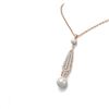 Image 2 : 1.6 ctw Diamond and Pearl Necklace 18K Rose Gold