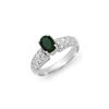 Image 1 : 1.50 ctw Emerald & Diamond Ring 18K White Gold