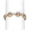Image 1 : 46.65 ctw Morganite & Diamond Bracelet 18K Yellow Gold