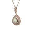 Image 1 : 4.14 ctw Certified Opal & Diamond Victorian Necklace 14K Rose Gold