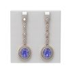 Image 1 : 15.03 ctw Tanzanite & Diamond Earrings 18K Rose Gold