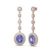 Image 2 : 15.03 ctw Tanzanite & Diamond Earrings 18K Rose Gold