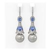 Image 1 : 6.82 ctw Tanzanite & Diamond Earrings 18K White Gold
