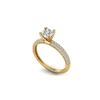 Image 2 : 1.4 ctw Certified VS/SI Diamond Art Deco Micro Ring 14K Yellow Gold