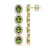 Image 2 : 11.8 ctw Tourmaline & Diamond Micro Pave Halo Earrings 10K Yellow Gold