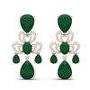 Image 1 : 58.73 ctw Emerald & VS Diamond Earrings 18K Rose Gold