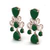 Image 2 : 58.73 ctw Emerald & VS Diamond Earrings 18K Rose Gold