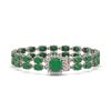 Image 1 : 32.18 ctw Emerald & Diamond Bracelet 14K White Gold