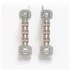 Image 1 : 7.92 ctw Emerald Cut & Oval Diamond Earrings 18K Rose Gold