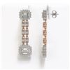 Image 2 : 7.92 ctw Emerald Cut & Oval Diamond Earrings 18K Rose Gold
