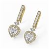 Image 1 : 3 ctw Heart Diamond Designer Earrings 18K Yellow Gold