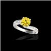Image 1 : 1.4 ctw Certified SI Fancy Yellow Diamond Bypass Ring 10K White Gold