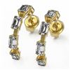 Image 1 : 3.5 ctw Emerald Cut Diamond Designer Earrings 18K Yellow Gold