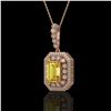Image 1 : 5.82 ctw Canary Citrine & Diamond Victorian Necklace 14K Rose Gold