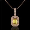 Image 2 : 5.82 ctw Canary Citrine & Diamond Victorian Necklace 14K Rose Gold