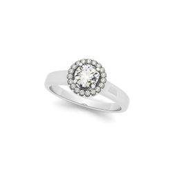 0.65 ctw Certified VS/SI Diamond Halo Ring 18K White Gold