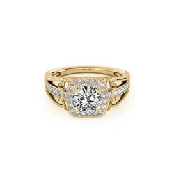 1.3 ctw Certified VS/SI Diamond Halo Ring 18K Yellow Gold