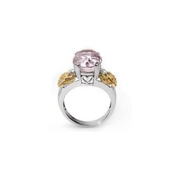9.20 ctw Kunzite & Diamond Ring 10K 2-Tone Gold