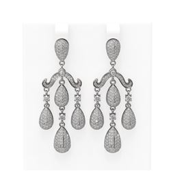 4 ctw Diamond Earrings 18K White Gold