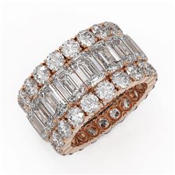 13.87 ctw Emerald Cut Diamond Eternity Ring 18K Rose Gold