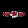 Image 1 : 75 ctw Ruby & Micro Pave VS/SI Diamond Bracelet 14K White Gold