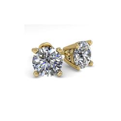 1.53 ctw VS/SI Diamond Stud Designer Earrings 14K Yellow Gold