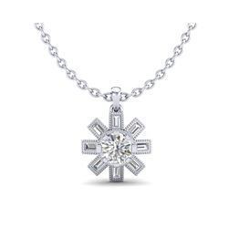 1.33 ctw VS/SI Diamond Solitaire Art Deco Stud Necklace 18K White Gold