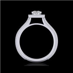 1.41 ctw Princess VS/SI Diamond Micro Pave Ring 18K White Gold