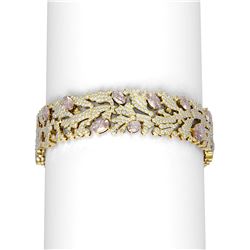 24.33 ctw Morganite & Diamond Bracelet 18K Yellow Gold