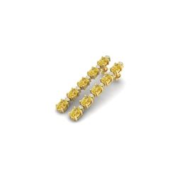 15.47 ctw Citrine & VS/SI Certified Diamond Tennis Earrings 10K Yellow Gold