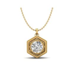 0.76 ctw VS/SI Diamond Solitaire Art Deco Necklace 18K Yellow Gold