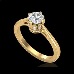 0.81 ctw VS/SI Diamond Art Deco Ring 18K Yellow Gold