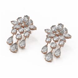 10.58 ctw Mix Cut Diamonds Earrings 18K Rose Gold