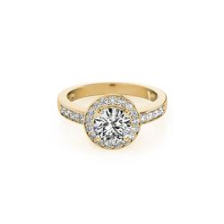 1.2 ctw Certified VS/SI Diamond Halo Ring 18K Yellow Gold