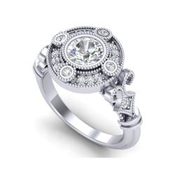 1.12 ctw VS/SI Diamond Art Deco Ring 18K White Gold