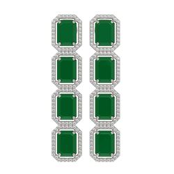 20.59 ctw Emerald & Diamond Micro Pave Halo Earrings 10K White Gold