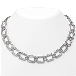 23 ctw Diamond Designer Necklace 18K White Gold