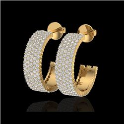 4.50 ctw Micro Pave VS/SI Diamond Earrings 14K Yellow Gold