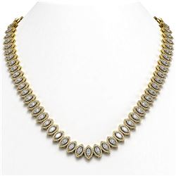 30.73 ctw Marquise Cut Diamond Micro Pave Necklace 18K Yellow Gold