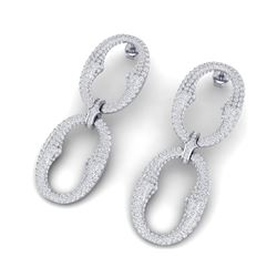 7 ctw Certified VS/SI Diamond Earrings 18K White Gold