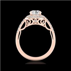 1.7 ctw VS/SI Diamond Solitaire Art Deco Ring 18K Rose Gold
