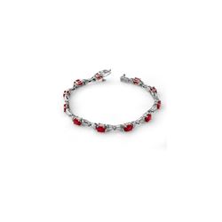 7.11 ctw Ruby & Diamond Bracelet 10K White Gold