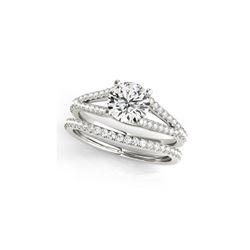 1.13 ctw Certified VS/SI Diamond 2pc Wedding Set 14K White Gold