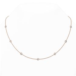 2.75 ctw Diamond Station Necklace 18K Rose Gold