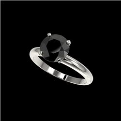 2.50 ctw Fancy Black Diamond Solitaire Engagement Ring 10K White Gold