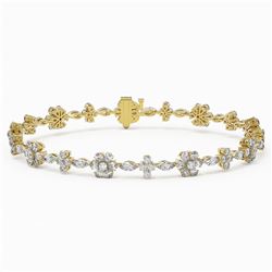 12 ctw Pear and Marquise Cut Diamond Bracelet 18K Yellow Gold